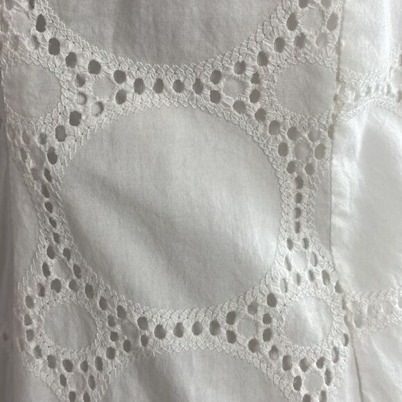 Eliza J Sleeveless Cotton Knee Length Preppy Shift Dress‎ White Size 2 - Picture 8 of 11